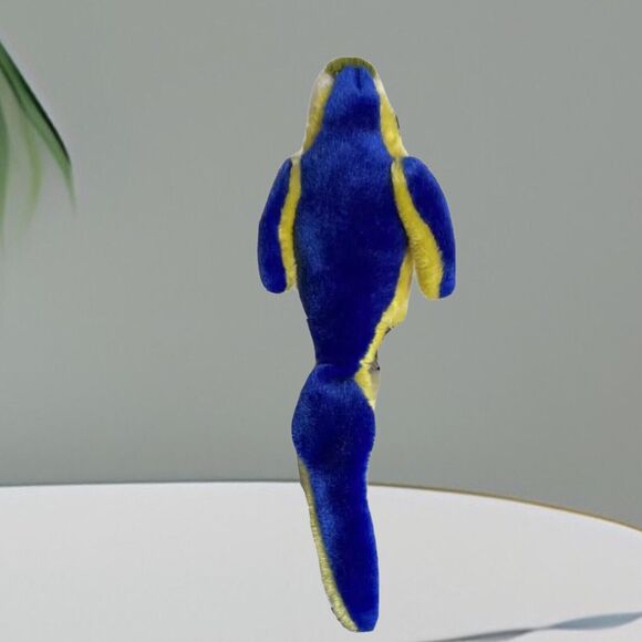 McCaw Parrot Blue Yellow Furry Stuffed Animal 10" Bird Suma Collection - Picture 3 of 6